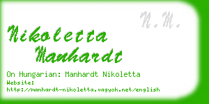 nikoletta manhardt business card